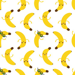 Smiling Banana Characters Seamless Pattern vector image