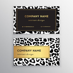 Business card trendy leopard pattern wild animals vector