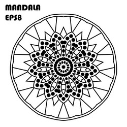 flower mandala coloring book element vector