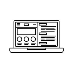 Laptop or notebook computer with website flat icon vector