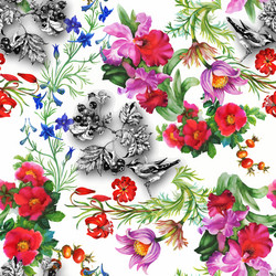 Seamless pattern with beautiful flowers vector