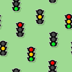 seamless pattern with traffic semaphore vector image