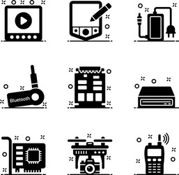 technological computer hardware in modern solid st vector