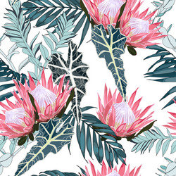 Tropical Summer Floral Pattern Vector Image