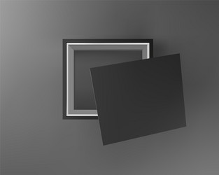 Black empty box on background top view vector