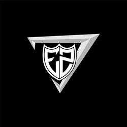 initial letter e z shield shape with triangular vector image