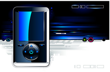 Mp3 player with earphones device Royalty Free Vector Image