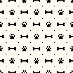 Paw Print and Bone Seamless Pattern vector image