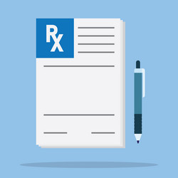 Empty medical prescription rx form with pills Vector Image