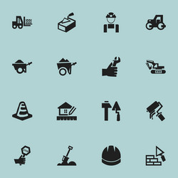 set of 16 editable structure icons includes vector image