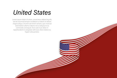 Wave flag of united states with copyspace vector