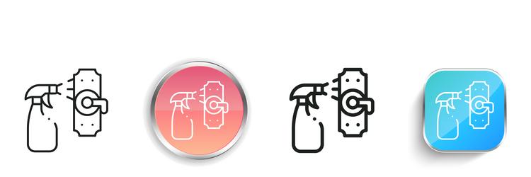 door knob icon thin linear regular and button vector image