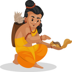 Lord Rama with Squirrel Vector Image