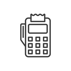 payment terminal icon in line design vector image