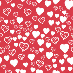 Seamless pattern heart with dots on red vector