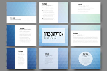 set of 9 templates for presentation slides vector image
