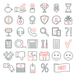 Set of linear web design icons modern line vector