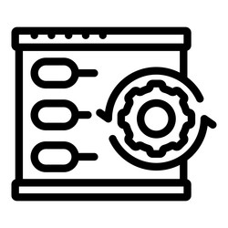 website development process optimization with gear vector image