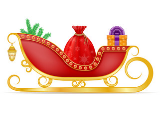 Christmas winter santa sleigh Royalty Free Vector Image