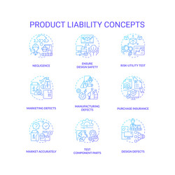 Gradient icons representing product liability vector