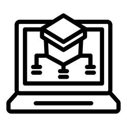 laptop showing blockchain network vector image