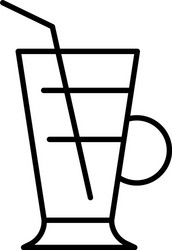 linear simple coffee cocktail icon vector