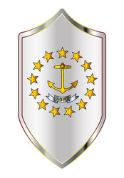 rhode island state flag on a crusader style shield vector image