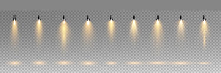 Set of spotlights various forms of light Vector Image