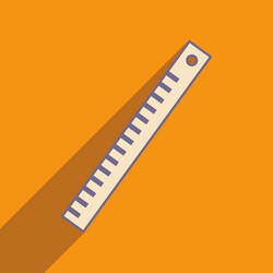 flat with shadow icon and mobile application ruler vector image
