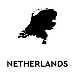 Netherlands map in black on a white background vector