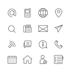 Contact web icons telephone home address email Vector Image