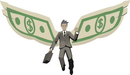 Winged businessman vector