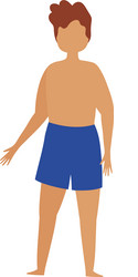 young man in swimsuit short pants cartoon isolated vector