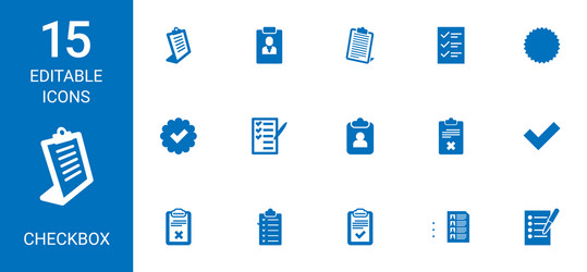 15 checkbox icons vector