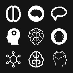 Brain icon simple isolated Royalty Free Vector Image