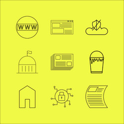 web linear icon set simple outline icons vector image