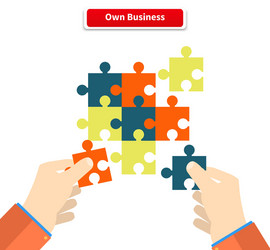 creating or building own business concept vector