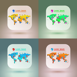 Set of map icons for application on soft vector