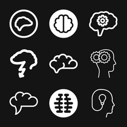 Brain icon simple isolated Royalty Free Vector Image