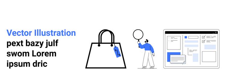 online shopping process with handbag user vector image