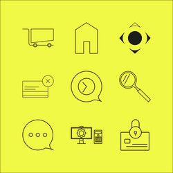 web linear icon set simple outline icons vector image