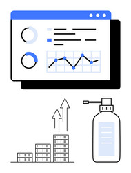 data-driven analytics dashboard with financial vector image