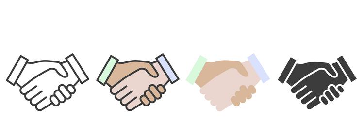 handshake icon symbol of partnership vector