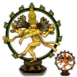 Hindu Deity Figurines - Kali & Shiva Vector Image