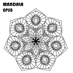 mandala coloring book element vector