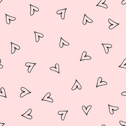 seamless pattern with repeated heart shape sketch vector image