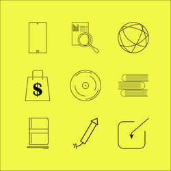 web linear icon set simple outline icons vector image