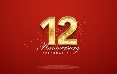 12th anniversary number for a birthday vector