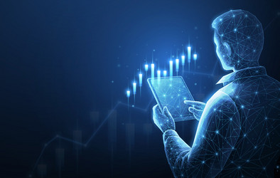 broker trader analyzing currency exchange vector image