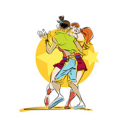 couple dancing latin american dance vector